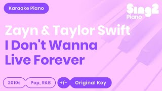 ZAYN, Taylor Swift - I Don't Wanna Live Forever (Piano Karaoke)
