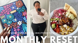 VLOG| MONTHLY RESET MAY 2024, CLEANING, PLANNING, SETTING HEALTHY HABITS, GOAL SETTING, CAVA RECIPE