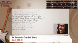 🎸 No Woman No Cry - Bob Marley Guitar Backing Track with chords and lyrics