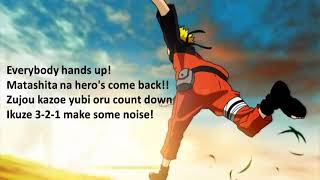 Naruto Shippuden OP1 - Hero's Come Back!! Lyrics (Romaji)