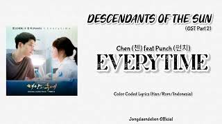 Chen (첸) feat Punch (펀치) - Everytime [DOTS OST Part 2] Color Coded Lyrics (Han/Rom/Indonesia)
