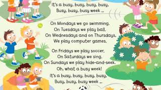 English song for children: It´s a busy busy week