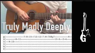 Truly Madly Deeply by Savage Garden, nylon string guitar solo with tabs