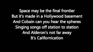 Red Hot Chilli Peppers Californication Lyrics
