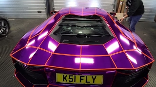KSI Reacts to his Lamborghini Aventador Chrome Purple Wrap - Part 2