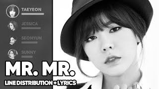 Girls' Generation - Mr. Mr. (Line Distribution + Lyrics Color Coded) PATREON REQUESTED