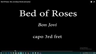 Bed Of Roses  - Bon Jovi (Easy Chords and Lyrics) 3rd fret