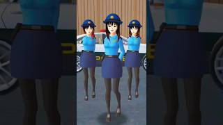 Cikini Gondangdia police girls dance challenge 🤪#shorts #sakuraschoolsimulator #shortvideo #viral